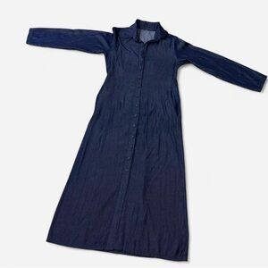Denim Maxi Long Sleeve Dress - Size M